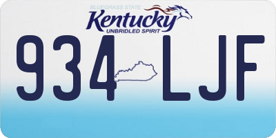 KY license plate 934LJF
