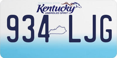 KY license plate 934LJG