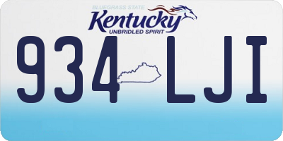KY license plate 934LJI