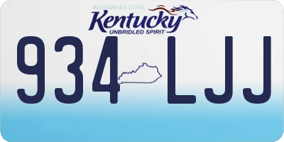 KY license plate 934LJJ