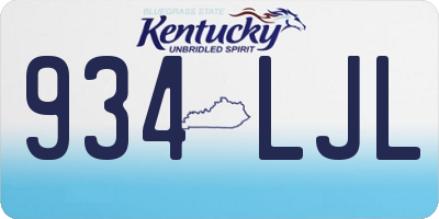 KY license plate 934LJL