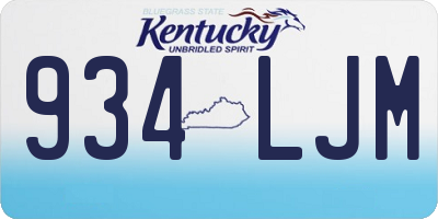 KY license plate 934LJM
