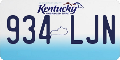 KY license plate 934LJN