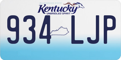 KY license plate 934LJP