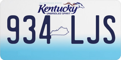 KY license plate 934LJS