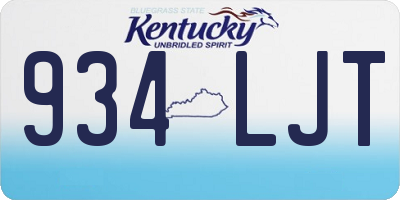 KY license plate 934LJT