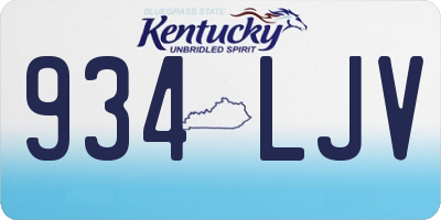 KY license plate 934LJV