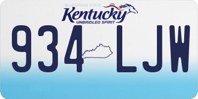 KY license plate 934LJW