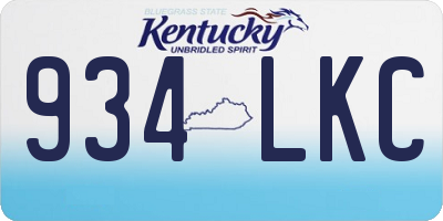 KY license plate 934LKC