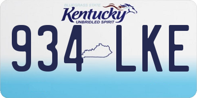 KY license plate 934LKE