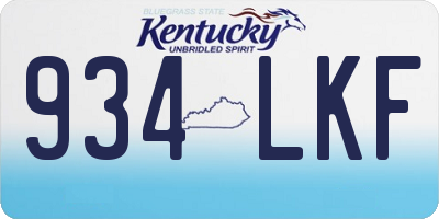 KY license plate 934LKF