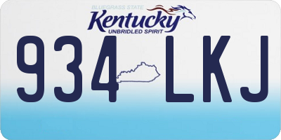 KY license plate 934LKJ