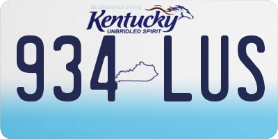 KY license plate 934LUS