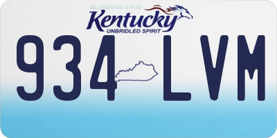 KY license plate 934LVM