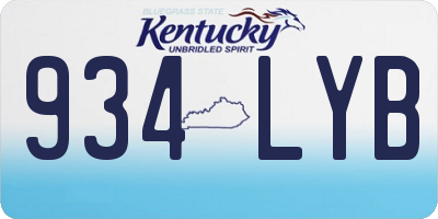 KY license plate 934LYB
