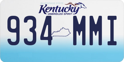 KY license plate 934MMI