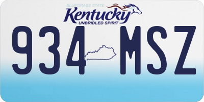 KY license plate 934MSZ