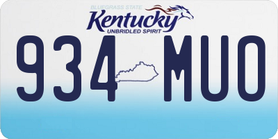 KY license plate 934MUO
