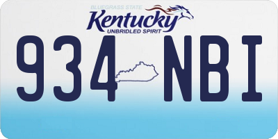 KY license plate 934NBI