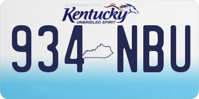 KY license plate 934NBU