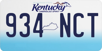 KY license plate 934NCT