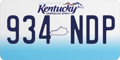 KY license plate 934NDP