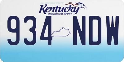 KY license plate 934NDW