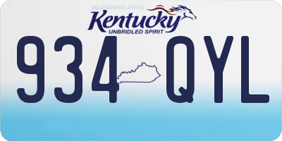 KY license plate 934QYL
