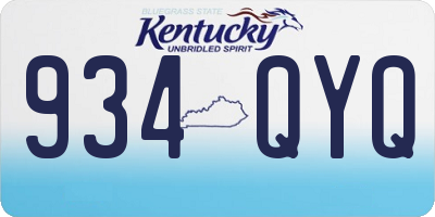 KY license plate 934QYQ