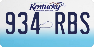 KY license plate 934RBS