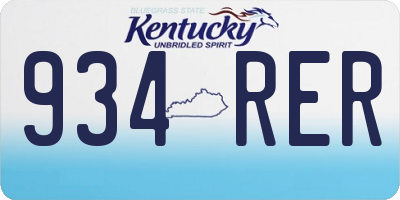 KY license plate 934RER