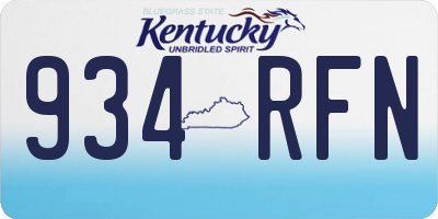 KY license plate 934RFN
