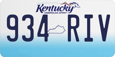 KY license plate 934RIV