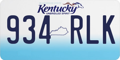 KY license plate 934RLK