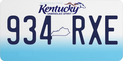 KY license plate 934RXE