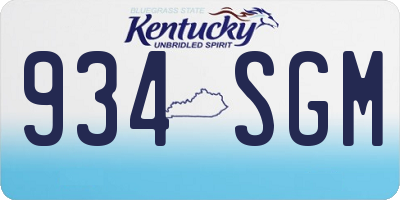 KY license plate 934SGM