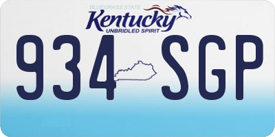 KY license plate 934SGP