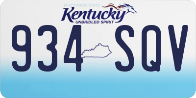 KY license plate 934SQV