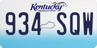 KY license plate 934SQW