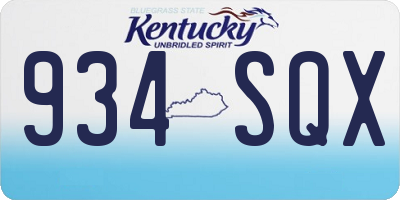 KY license plate 934SQX