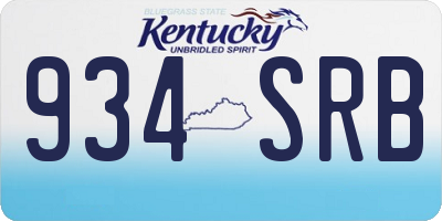 KY license plate 934SRB