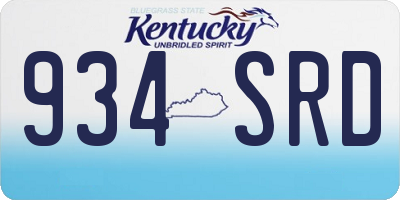 KY license plate 934SRD