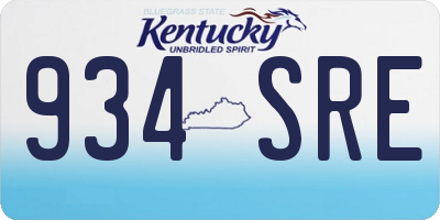 KY license plate 934SRE