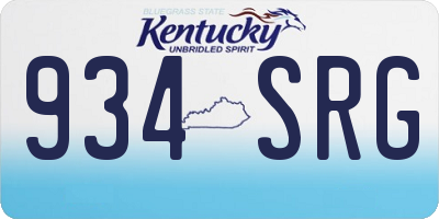KY license plate 934SRG