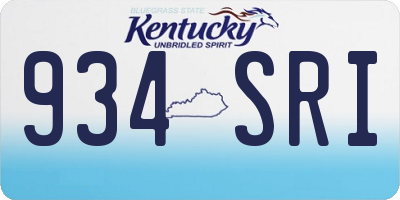 KY license plate 934SRI