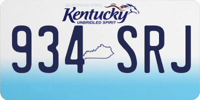 KY license plate 934SRJ