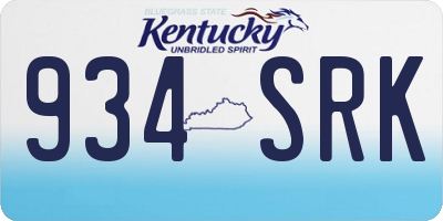 KY license plate 934SRK