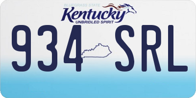 KY license plate 934SRL