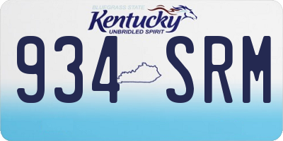KY license plate 934SRM