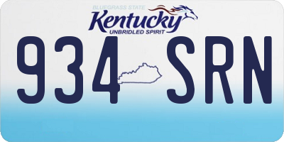 KY license plate 934SRN